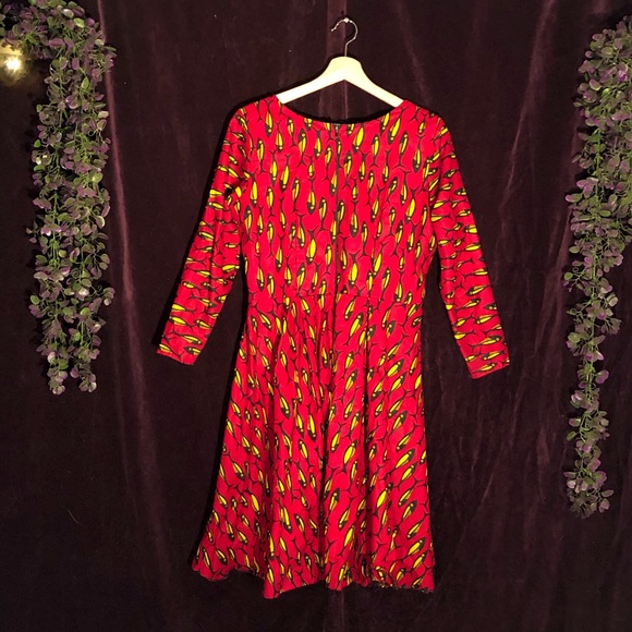 Red Fish Pattern Dress - Picture 2 of 3